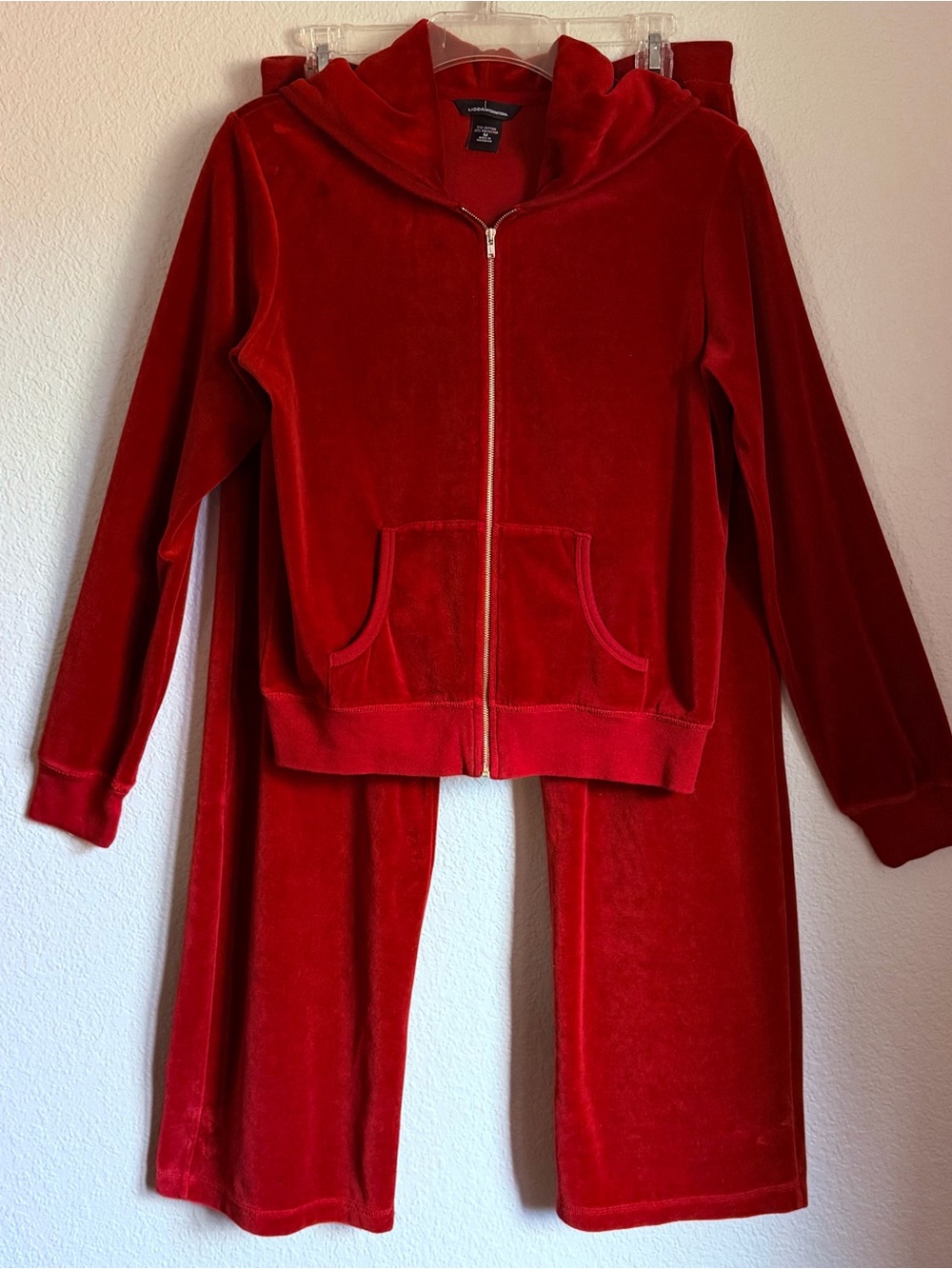 Moda International Red Velour Tracksuit